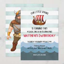 Invitación de fiesta con tema vikingo