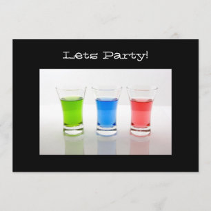 Invitación de fiesta con vaso de chupito