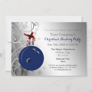 invitación de fiesta corporativa festiva de bolos