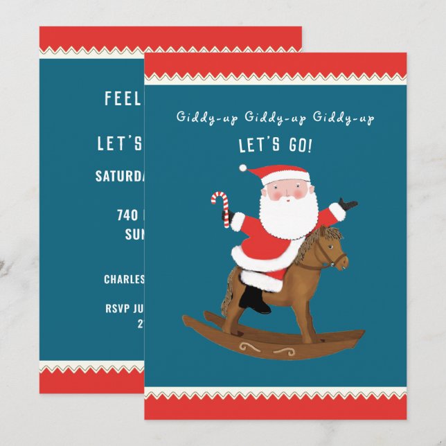 Invitación de fiesta creativa de Navidad (Anverso / Reverso)