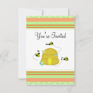 Invitación de fiesta de abeja bumble linda