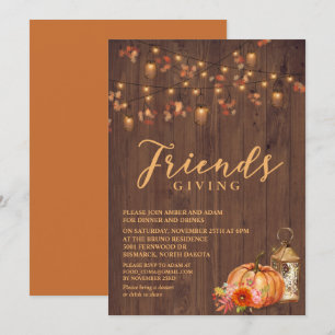 Invitación de Fiesta de Acción de Gracias de Frien