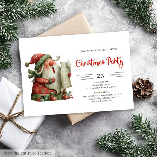 Invitación de fiesta de agua tinta de Papá Noel co