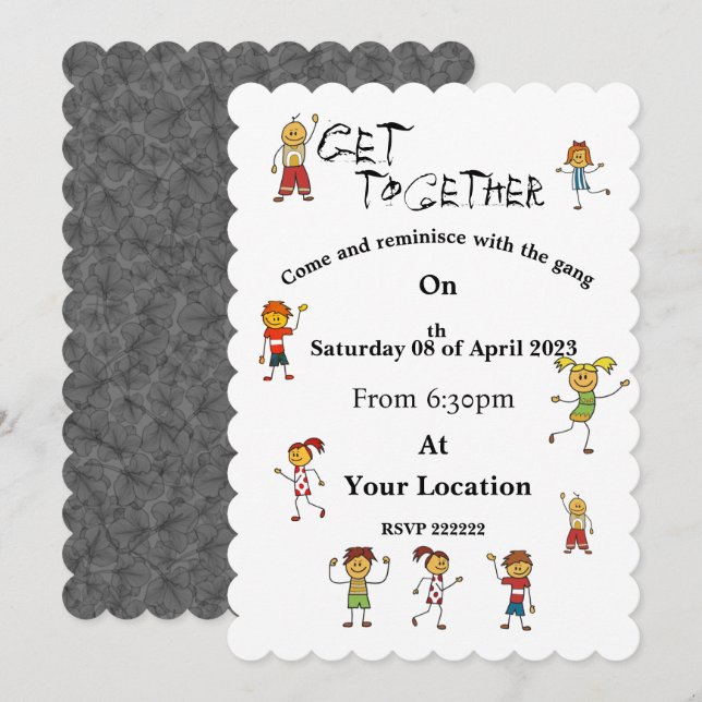 invitación de fiesta de amigos (Anverso / Reverso)