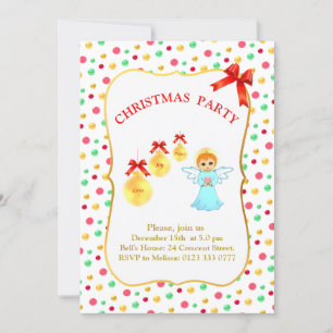 Invitación de fiesta de ángel de Navidad