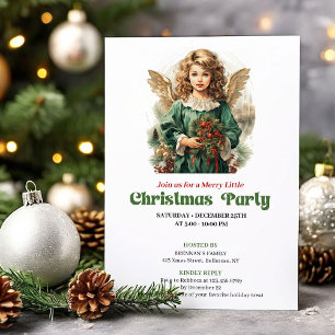Invitación de fiesta de ángel de Navidad victorian