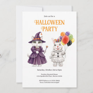 Invitación de fiesta de animales caprichosos de Ha
