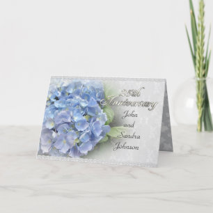 invitación de fiesta de aniversario 25 hydrangeas