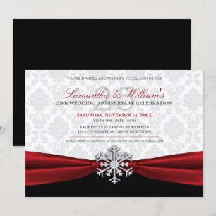 Invitación de fiesta de aniversario con cinta roja
