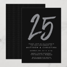 invitación de fiesta de aniversario de 25 años con