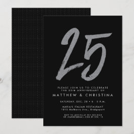 invitación de fiesta de aniversario de 25 años con