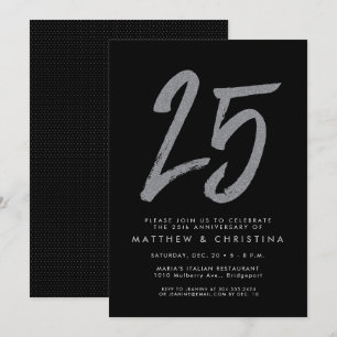invitación de fiesta de aniversario de 25 años con