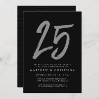 invitación de fiesta de aniversario de 25 años con