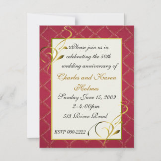 Invitación de fiesta de aniversario de boda elegan