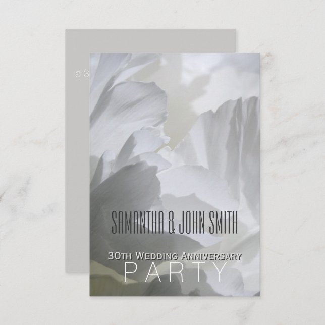 Invitación de fiesta de aniversario de bodas 30 de (Anverso / Reverso)