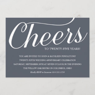 Invitación de fiesta de aniversario de bodas de 25