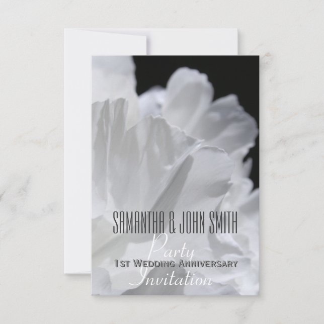 Invitación de fiesta de aniversario de bodas Peony (Anverso)
