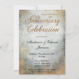 Invitación de fiesta de aniversario de cobre de pi