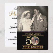 Invitación de fiesta de aniversario número 50 eleg