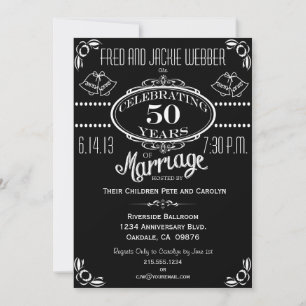 Invitación de fiesta de aniversario número 50 en p