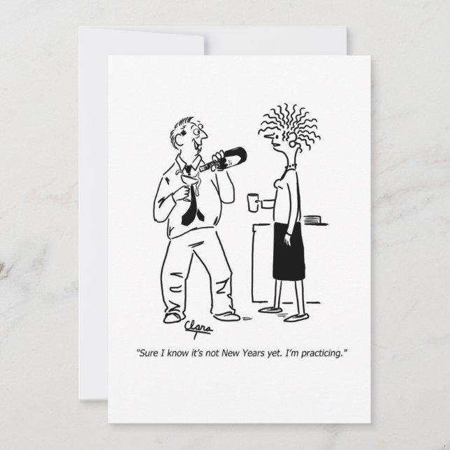 Invitación de fiesta de Año Nuevo (Anverso)