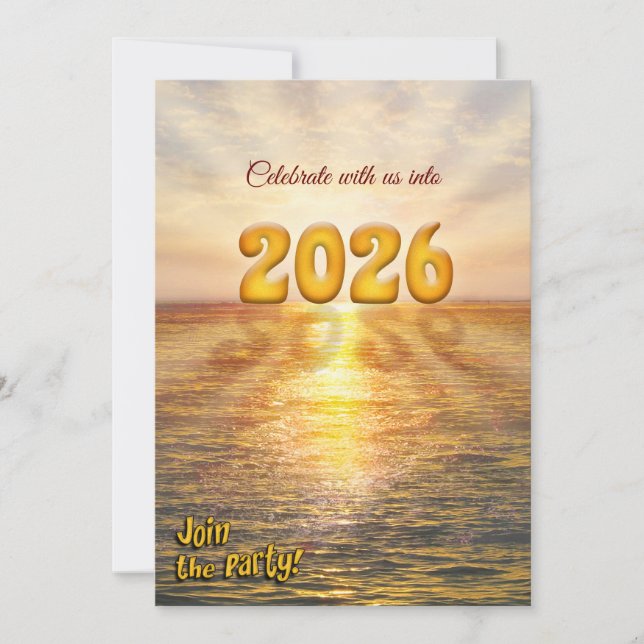 Invitación de fiesta de Año Nuevo (Anverso)