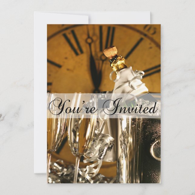 Invitación de fiesta de Año Nuevo (Anverso)