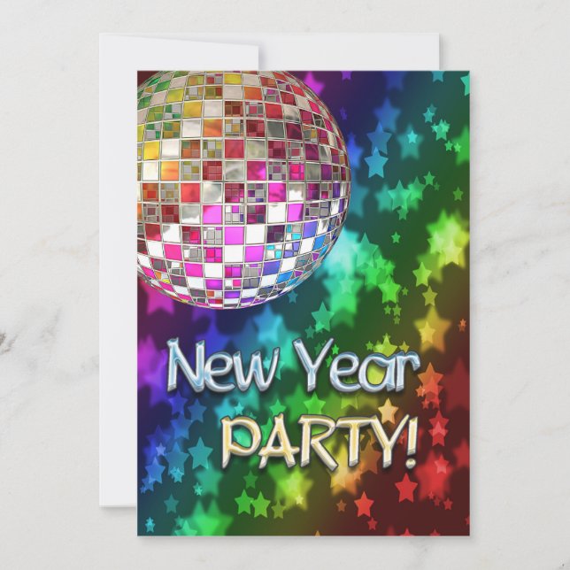 Invitación de fiesta de Año Nuevo (Anverso)