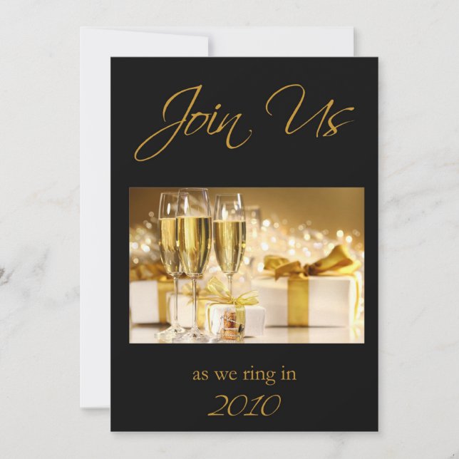 Invitación de fiesta de Año Nuevo (Anverso)
