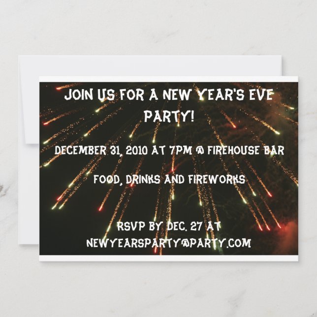 Invitación de fiesta de Año Nuevo (Anverso)