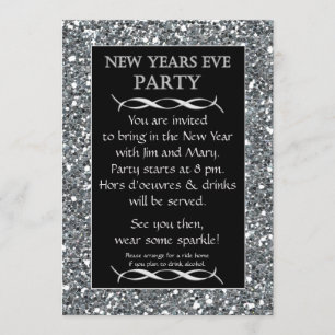 Invitación de fiesta de Año Nuevo a la Noche de Pl