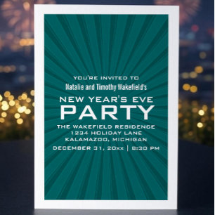 Invitación de Fiesta de Año Nuevo con estallido ve