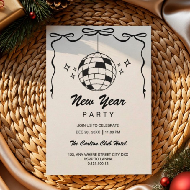 Invitación de fiesta de año nuevo con garabatos ca (Subido por el creador)