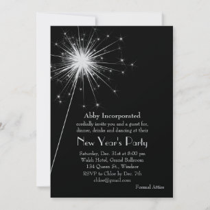 Invitación de fiesta de Año Nuevo de Silver Sparkl