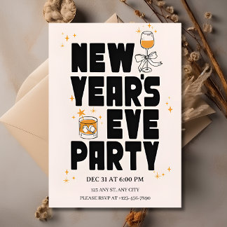 Invitación de fiesta de Año Nuevo editable 2026