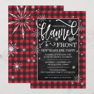 Invitación de fiesta de Año Nuevo Flannel & Frost
