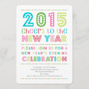 Invitación de fiesta de Año Nuevo moderno y colori
