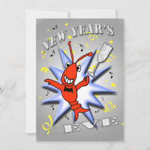 Invitación de fiesta de Año Nuevo para el pez gord