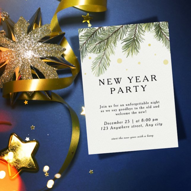 Invitación de Fiesta de Año Nuevo | Pine Branch Fe (Subido por el creador)