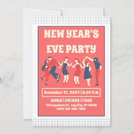 Invitación de fiesta de Año Nuevo Retro