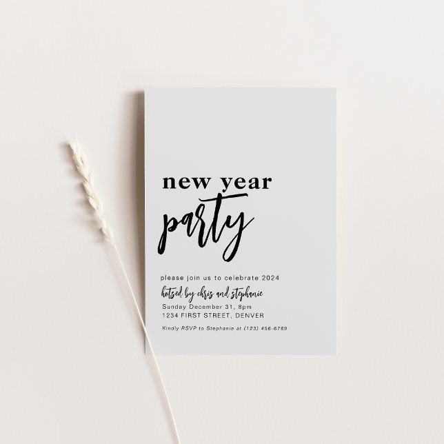 Invitación de Fiesta de Año Nuevo simple y neutral (Subido por el creador)