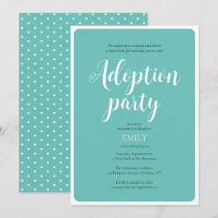 Invitación de fiesta de anuncio de adopción