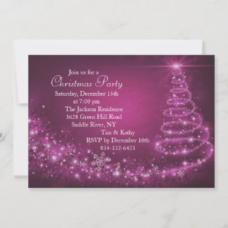 Invitación de fiesta de árbol de Navidad con deste