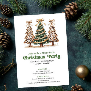Invitación de fiesta de árbol de Navidad con estam