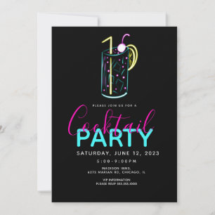 Invitación de fiesta de arte con mojito de cóctel 