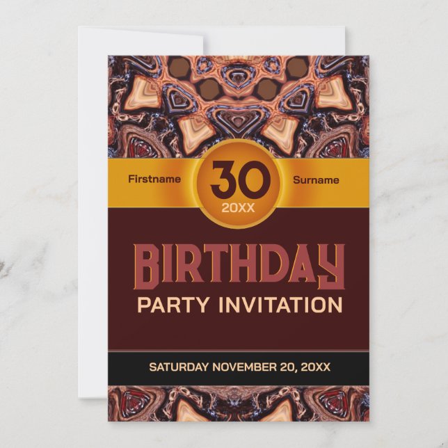 Invitación de fiesta de arte terrenal Choc Dots (Anverso)