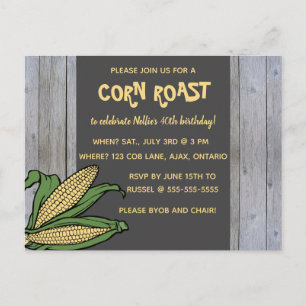 Invitación de fiesta de asado de maíz editable