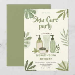 Invitación de fiesta de autocuidado de la piel Rel