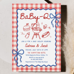 Invitación de fiesta de baby shower de BaBy-Q con