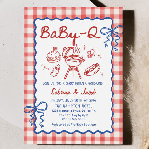 Invitación de fiesta de baby shower de BaBy-Q dibu